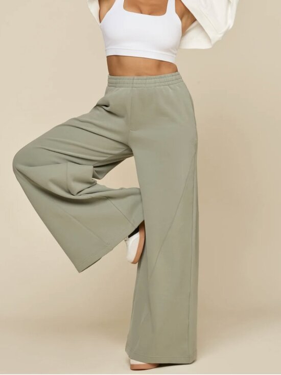 POPFLEX Pants - Popflex Superwide Sweatpant - Light Sage, size S Tall